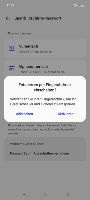 Wählen Sie die gewünschte Option