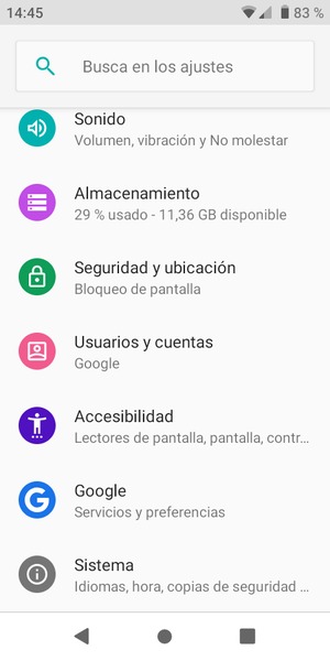 Desplácese y seleccione Sistema