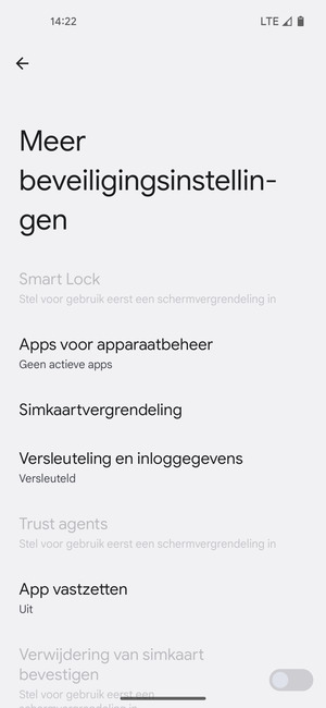 Selecteer Simkaartvergrendeling