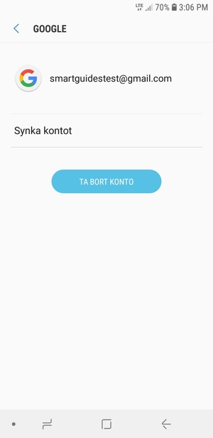 Välj Synka kontot