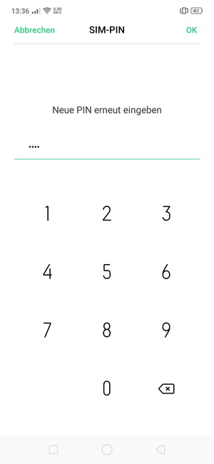 Bestätigen Sie Ihre neue SIM-PIN und wählen Sie OK