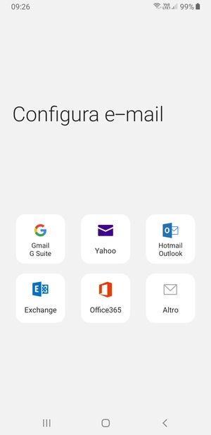 Seleziona Hotmail Outlook