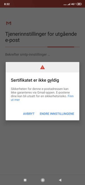 Velg ENDRE INNSTILLINGENE