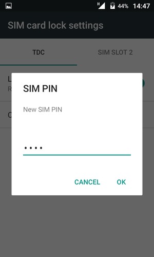 Enter your New SIM PIN and select OK