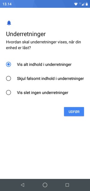 Vælg din foretrukne mulighed og vælg UDFØR