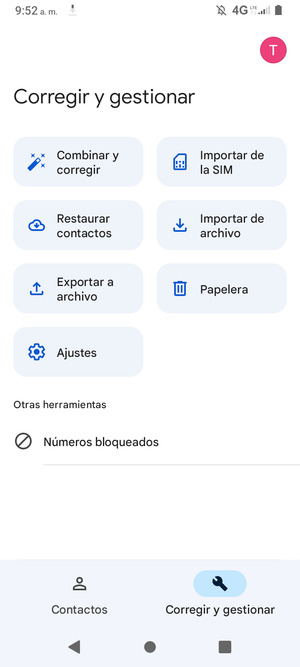 Sus contactos se guardarán en su cuenta de Google y se guardarán en su teléfono la próxima vez que Google sea sincronizado.