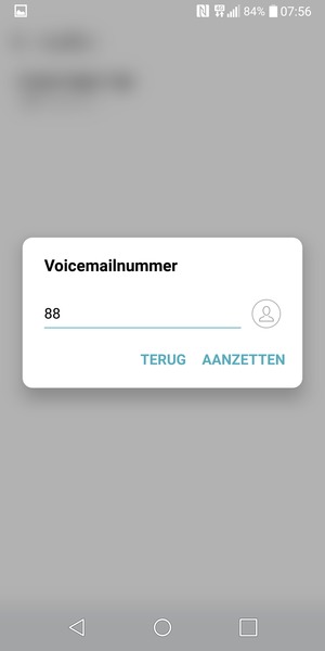 Voer het Voicemailnummer in en selecteer AANZETTEN