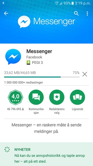 Vent til installasjonen er ferdig