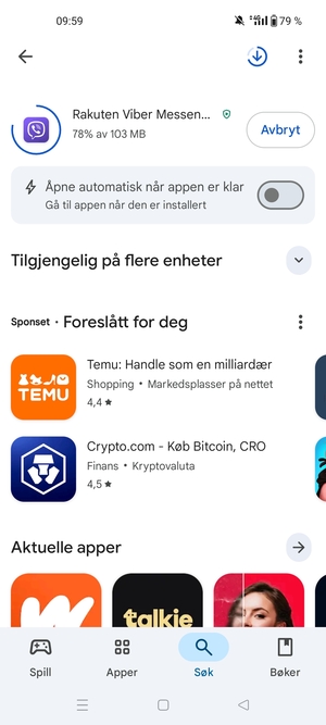 Vent til installasjonen er ferdig