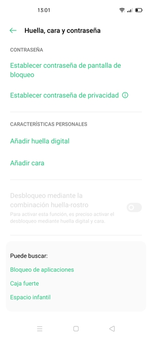 Seleccione Establecer contraseña de pantalla de bloqueo