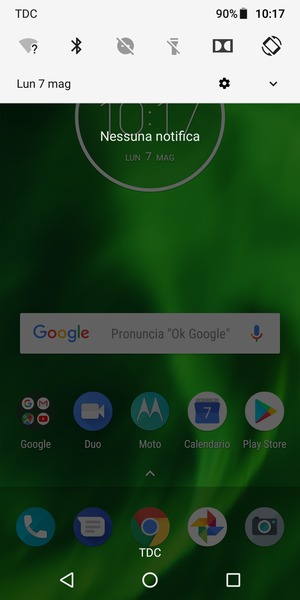 Scorri nuovamente verso il basso il menu in alto