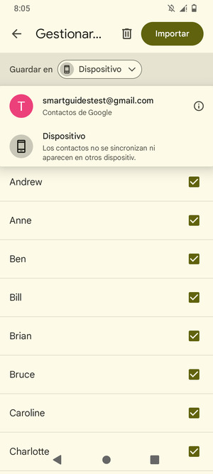 Seleccione su cuenta Google
