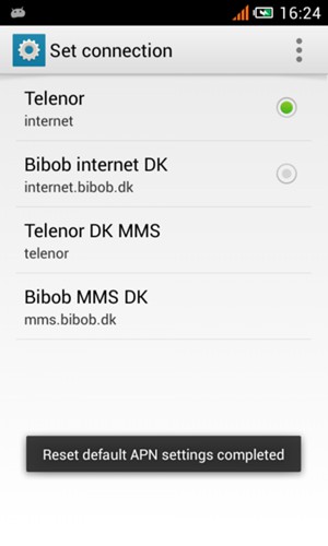 Your phone will reset to default Internet and MMS settings