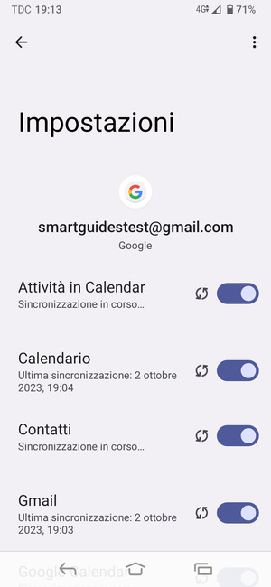 Le tue informazioni verranno sincronizzate