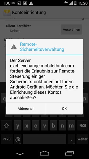 Wählen Sie OK