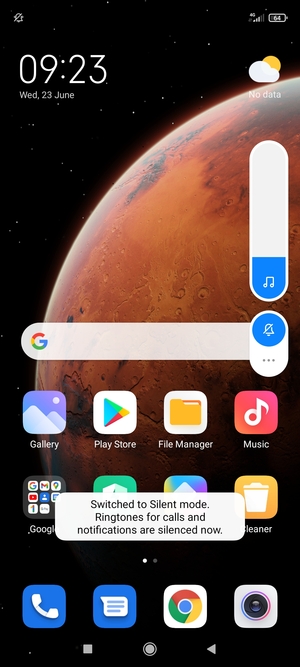 Select Mute for silent mode