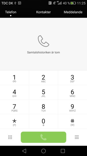 Tryck på och håll inne nummer 1