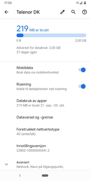 Slå Roaming på eller av