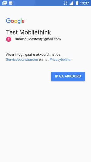 Selecteer IK GA AKKOORD