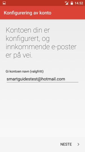 Gi kontoen din et navn, og skriv inn navnet ditt. Velg NESTE