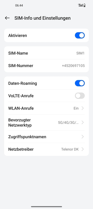 Schalten Sie Daten-Roaming an oder aus