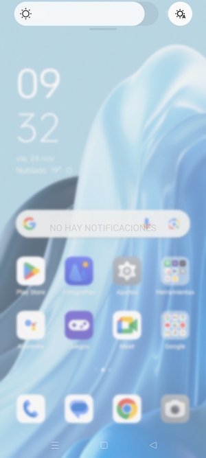 Deslice hacia abajo el menú superior