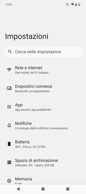 Seleziona Rete e internet