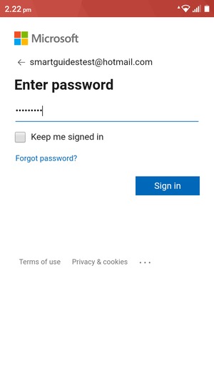 Enter your password and select Sign in