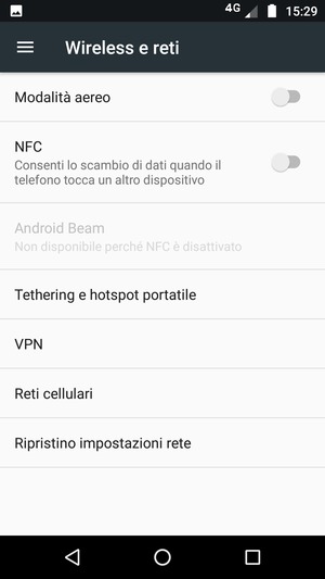 Seleziona Reti cellulari