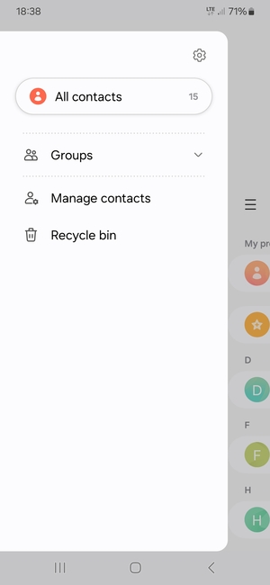 Select Manage contacts