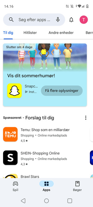 Vælg søgefeltet
