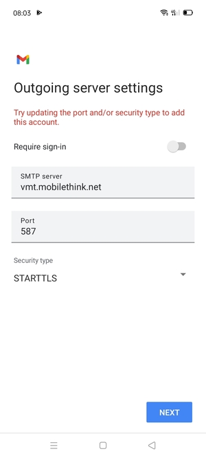 Select Security type
