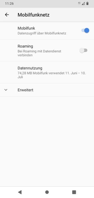 Wählen Sie Erweitert