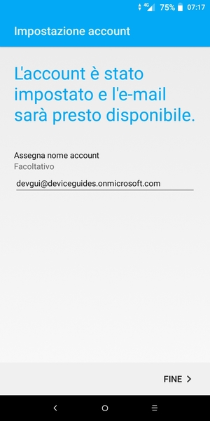 Scegli un nome per il tuo account e seleziona FINE