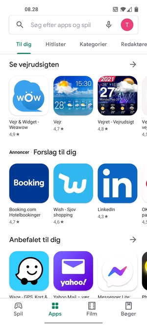 Vælg søgefeltet