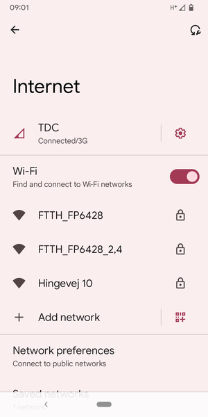 Select the wireless network you want to connect to