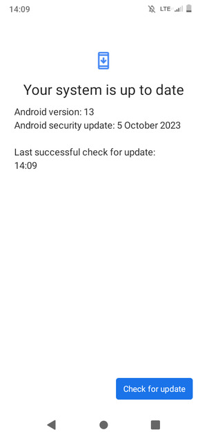 If your phone is up to date, you will see the following screen
