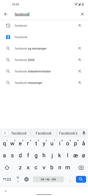Indtast navnet på appen og vælg Søg