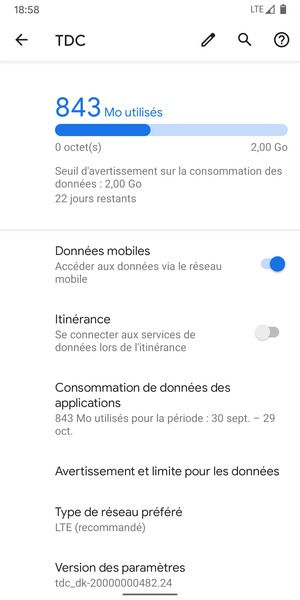 Sélectionnez Type de réseau préféré