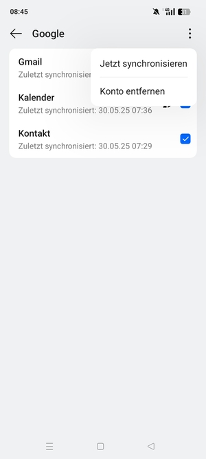 Wählen Sie Jetzt synchronisieren