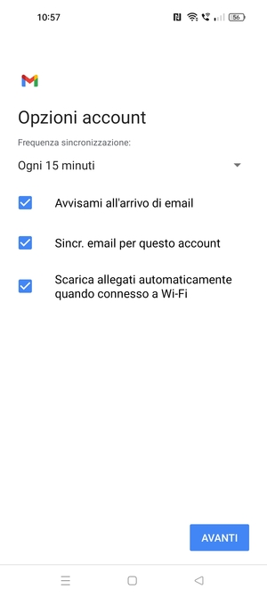Seleziona AVANTI