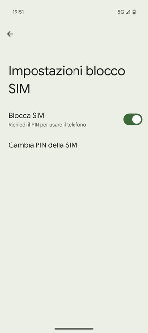Seleziona Cambia PIN della SIM