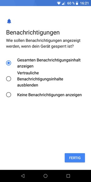 Wählen Sie die gewünschte Option und wählen Sie FERTIG