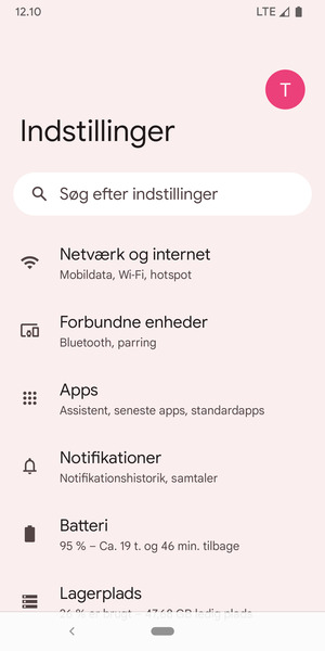Vælg Netværk og internet