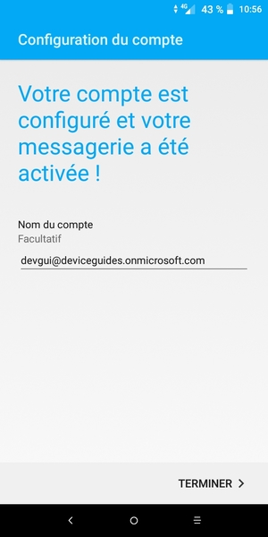 Donnez un nom à votre compte et sélectionnez TERMINER