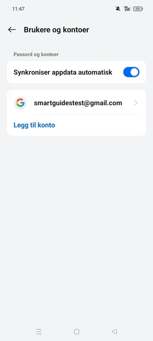 Velg din Google-konto