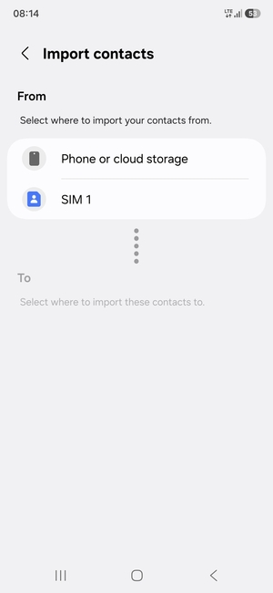 Select SIM 1 or SIM 2