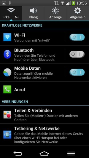 Wählen Sie Allgemein