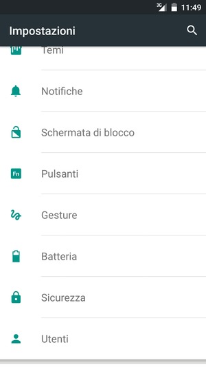 Scorri e seleziona Sicurezza