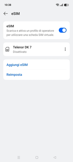 Seleziona il tasto Menu